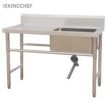 Stainless Steel 1 Compartment Commercial Sink with Left Drainboard
