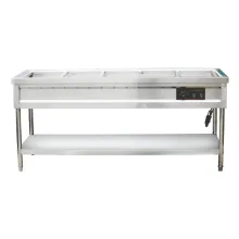 5 Pan Steam Table Food Warmer with Undershelf